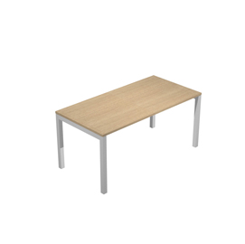 Scrivania singola Agorà - 160 x 80 x 74,6 cm - Rovere/grigio alluminio