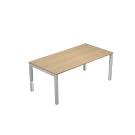 Scrivania singola Agorà - 180 x 80 x 74,6 cm - Rovere/grigio alluminio