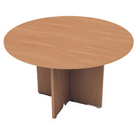Tavolo riunione Easy - 4 posti - diametro 120 cm - altezza 72 cm - noce chiaro