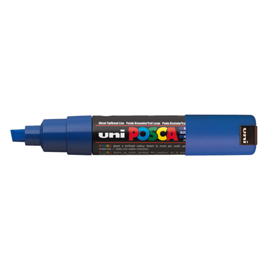 Marcatore a base d'acqua Uni Posca PC8K - punta large a scalpello 8,0mm - blu  - Uni Mitsubishi