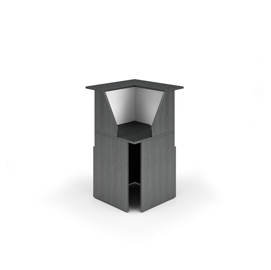 Modulo Prestige reception - 90 gradi - 76,1 x 76,1 x 117 cm - nero venato/bianco - Artexport