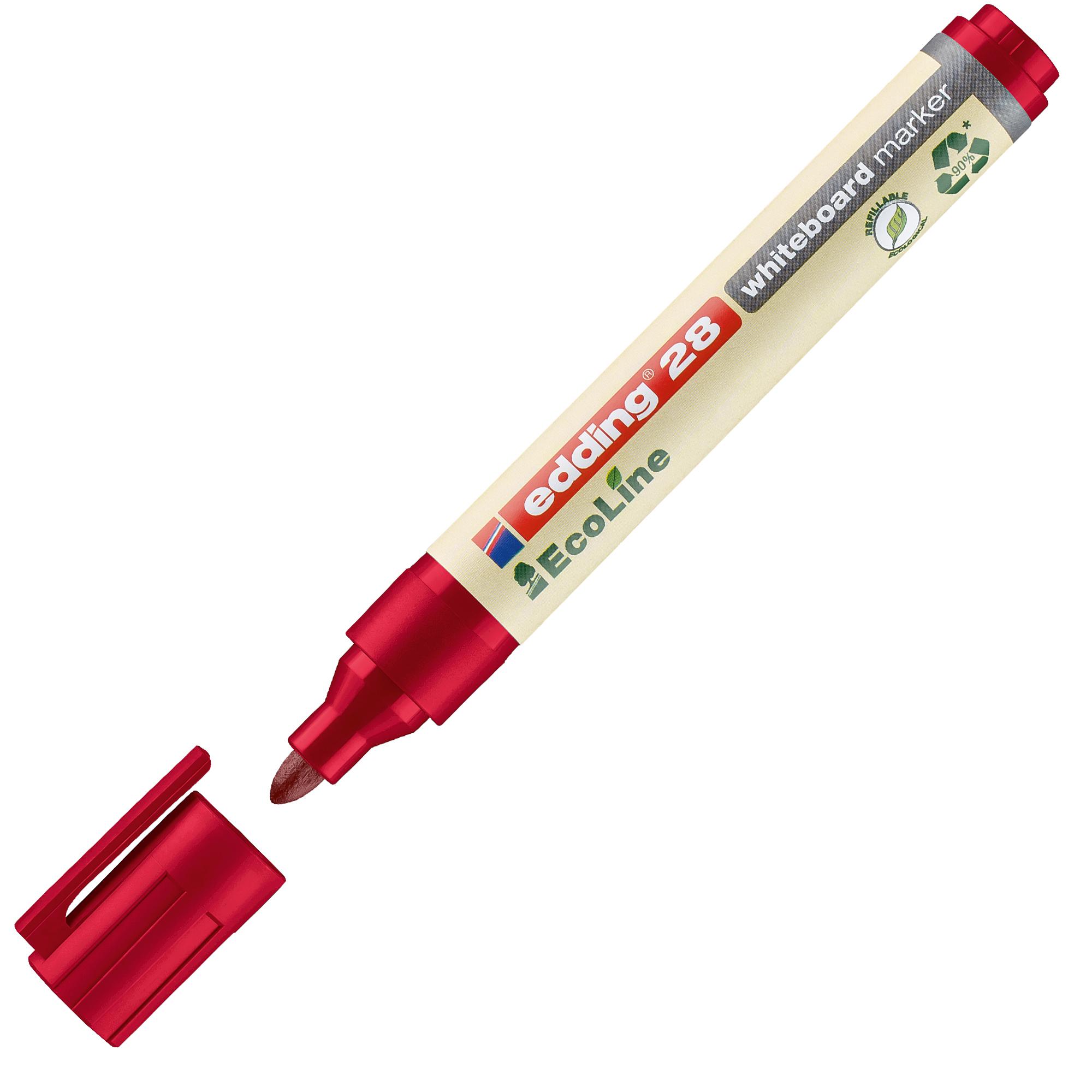 Marcatore per lavagne bianche 28 EcoLine - punta conica - da 1,5 a 3 mm - rosso - Edding