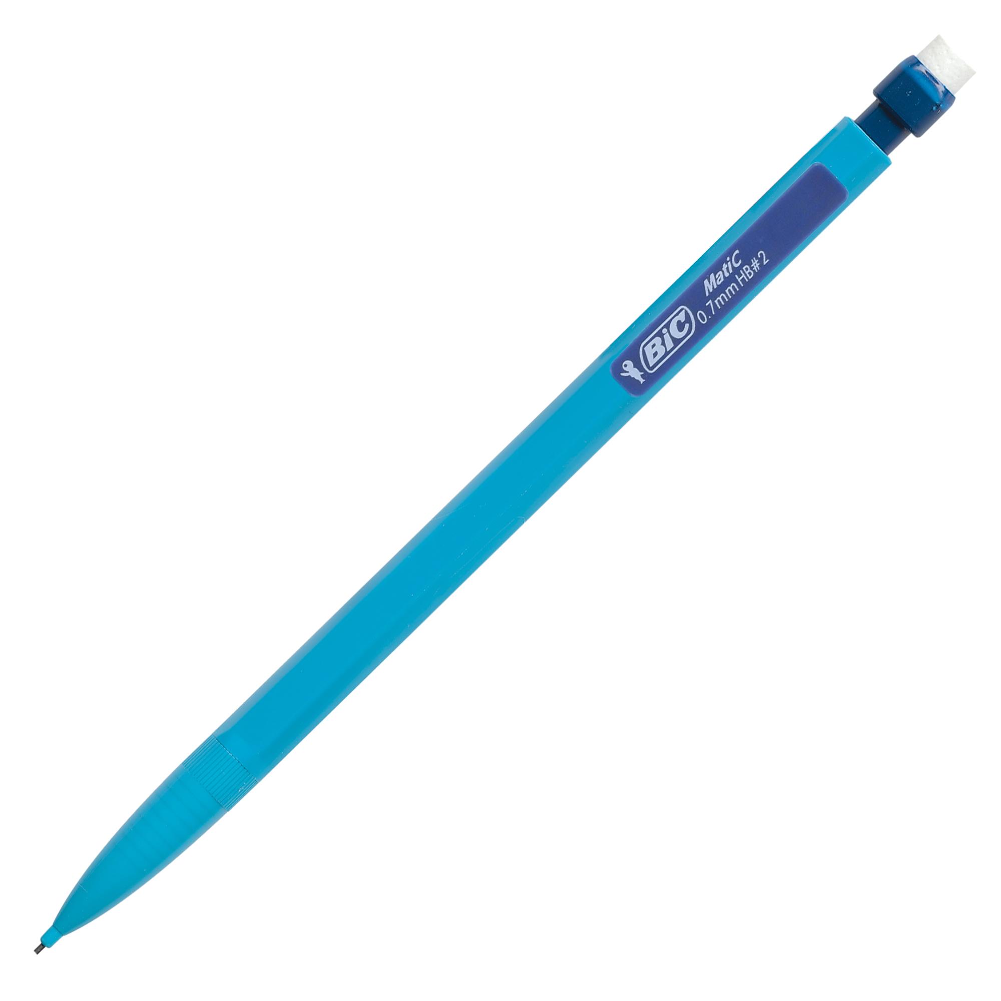 BIC Matic Fun - Portamina - HB - 0.7 mm - retrattile - con gomma (pacchetto di 12)