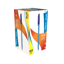 Penna a sfera con cappuccio Inkjoy 100 - punta 1,0mm - blu  - Papermate - conf. 80+20 pezzi