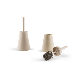 PERFETTO POTTER PORTASCOPINO DA PAVIMENTO IN PLASTICA FORMA CONICA CON COPERCHIO BIANCO