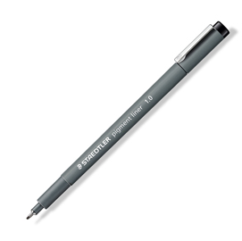 STAEDTLER pigment liner - Penna a punta sottile - non permanente - nero - inchiostro pigmentato - 1 mm