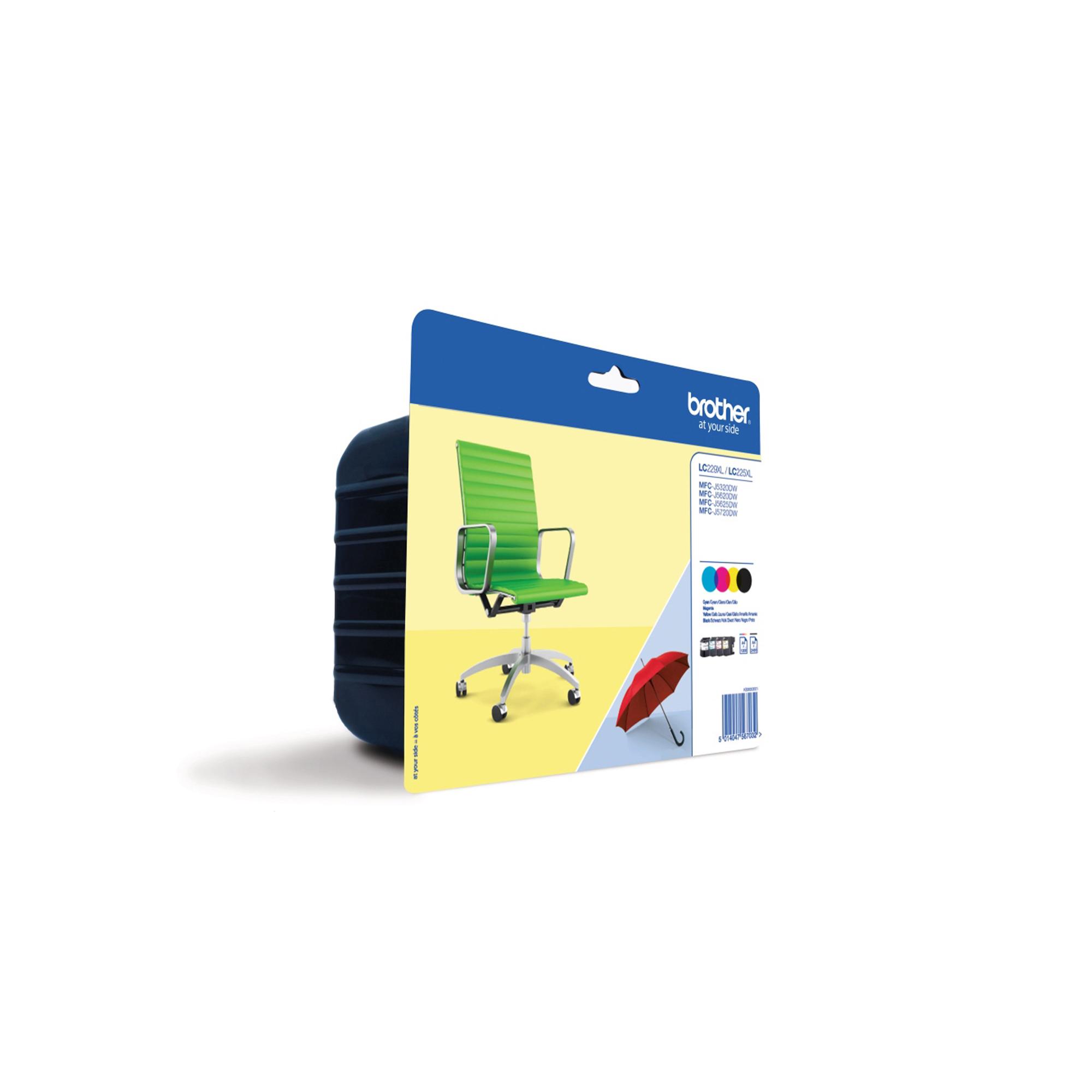 BROTHER LC-229XLVALBP CARTUCCIA NERO+GIALLO+CIANO+MAGENTA PER MFC J5620DW-J5625DW-J5720DW 2.400 PAG TOT
