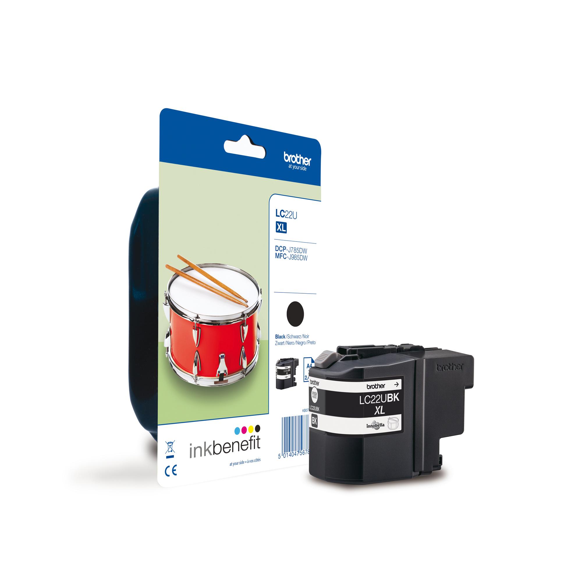 Brother LC22EBK - Rendimento Super Alto - nero - originale - cartuccia d'inchiostro - per Brother MFC-J5920DW