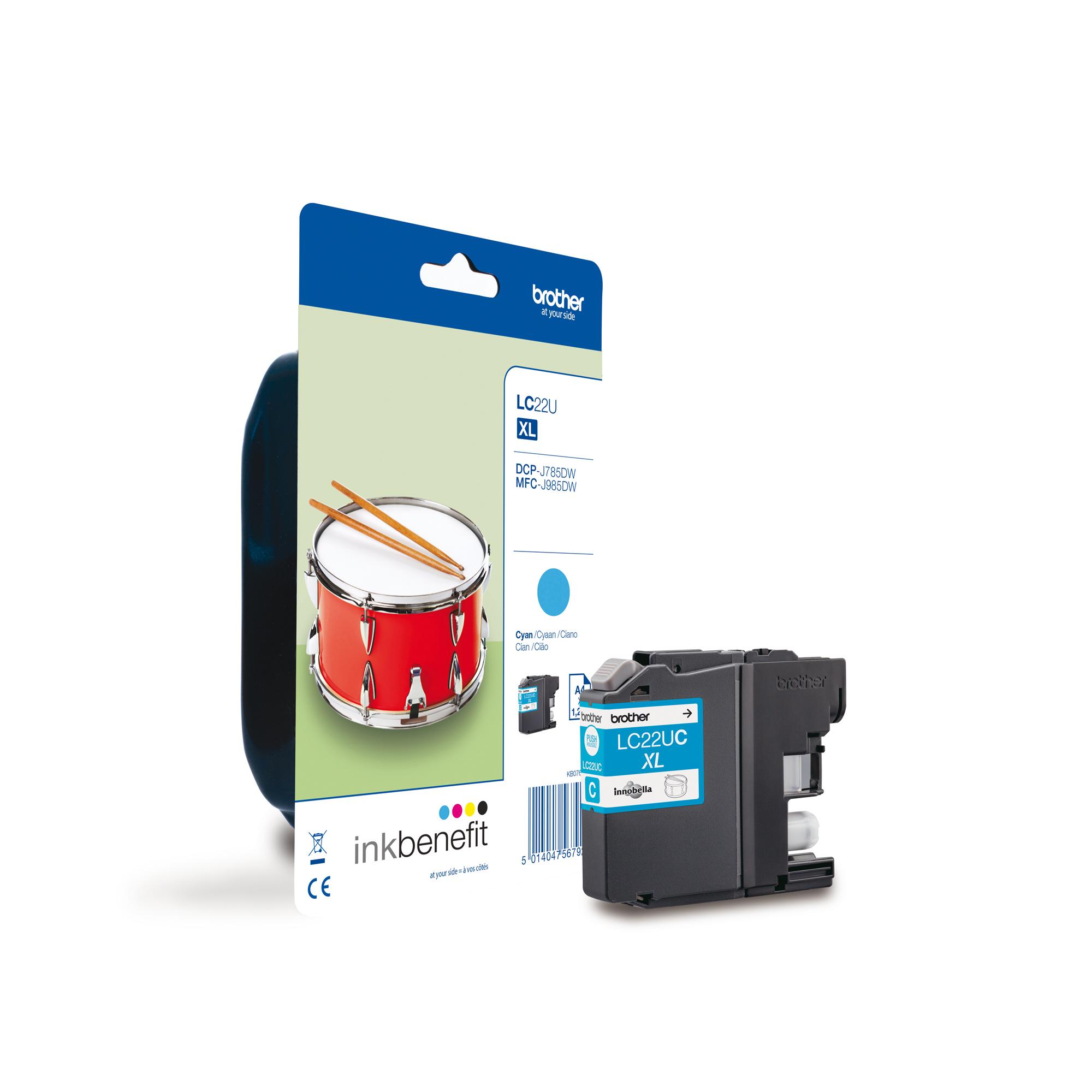 Brother LC22EC - Rendimento Super Alto - ciano - originale - cartuccia d'inchiostro - per Brother MFC-J5920DW