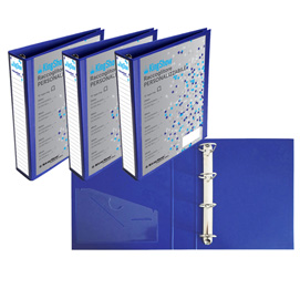 Raccoglitore personalizzabile KingShow - 22 x 30 cm - 4 anelli a D 65 mm - dorso 8 cm - blu - Starline