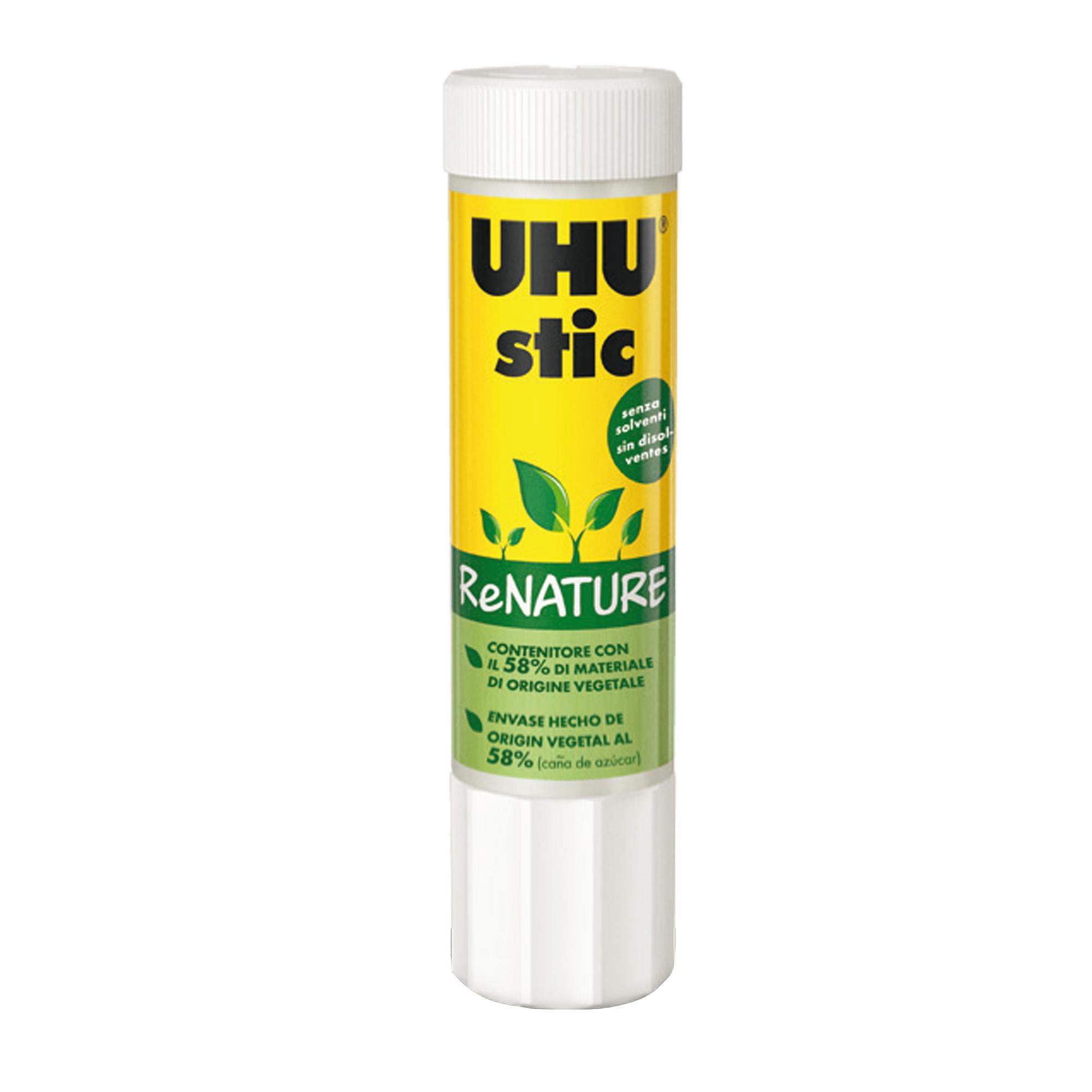 CF12COLLA UHU STICK RENATURE 21 GR CONTENITORE DI BIOPLASTICA