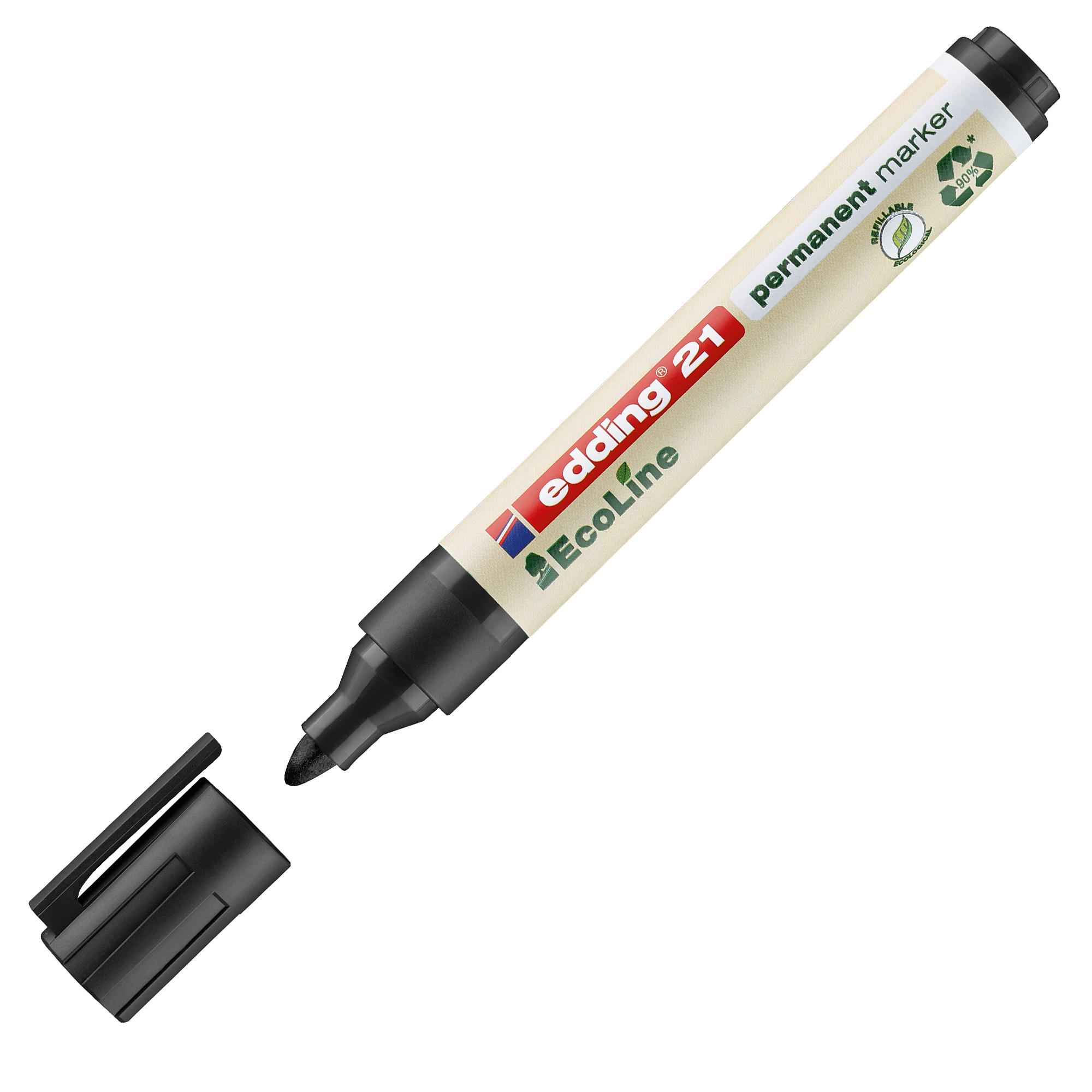 edding EcoLine 21 - Marcatore - permanente - per vetro, metallo, plastica - nero - 1.5-3 mm