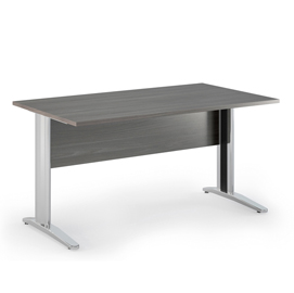 Scrivania lineare Easy - 160 x 80 x 72 cm - Frassino toscano/grigio cromato