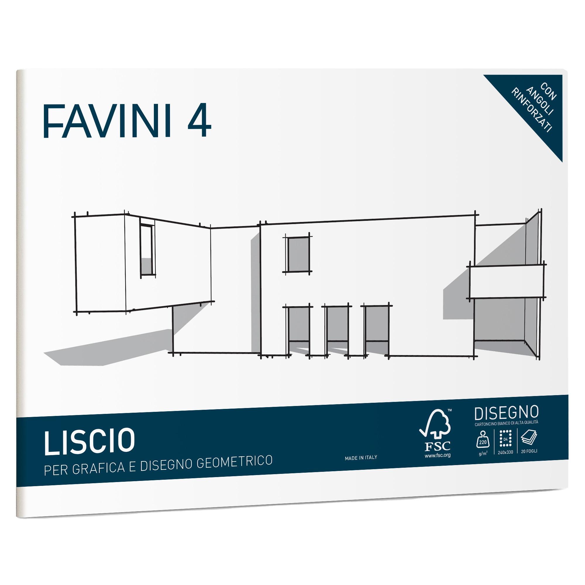 Album Favini 4 - 24 x 33 cm - 220 gr - 20 fogli - liscio - Favini