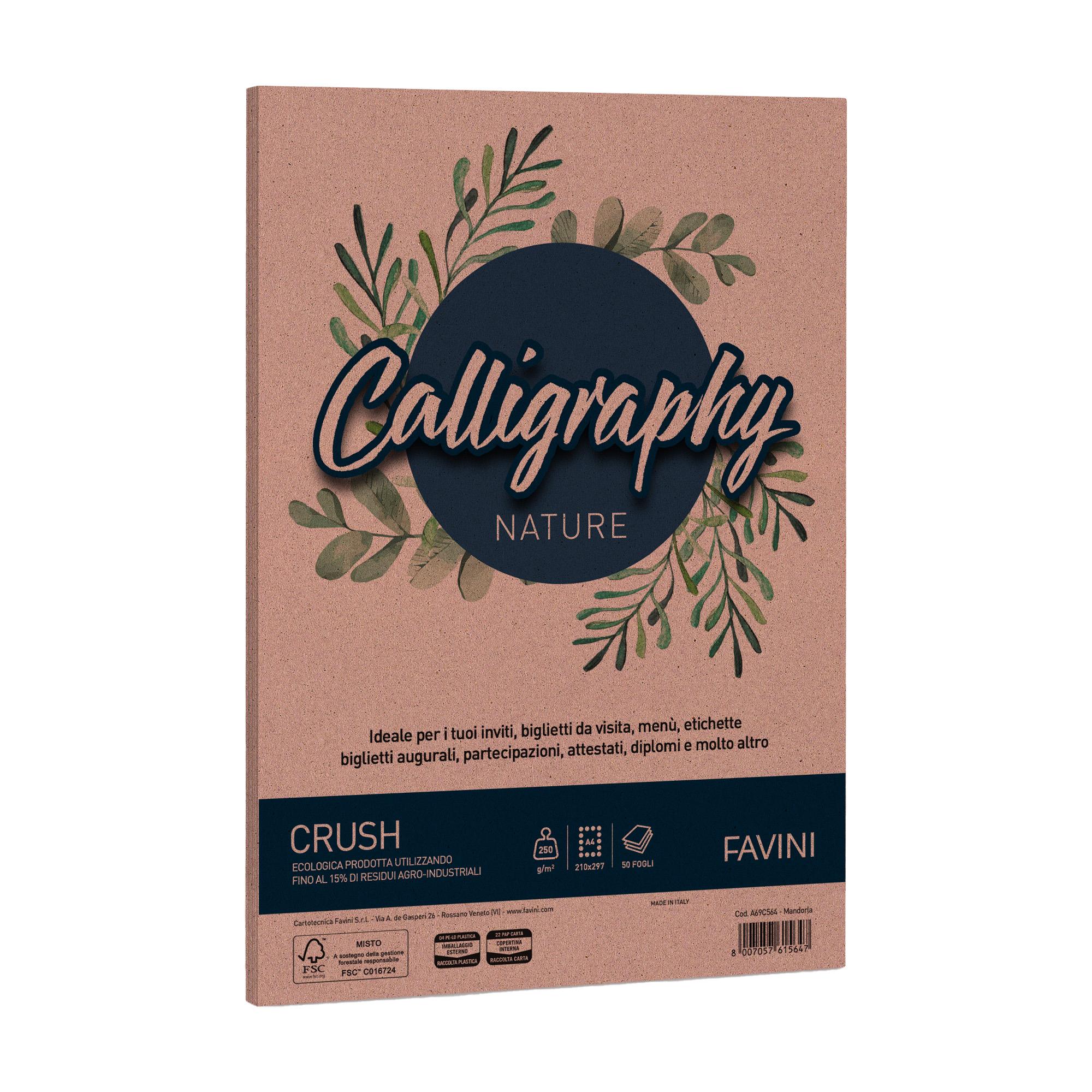 Carta Calligraphy Nature Crush  - A4 - 250 gr - mandorla - Favini - conf. 50 fogli