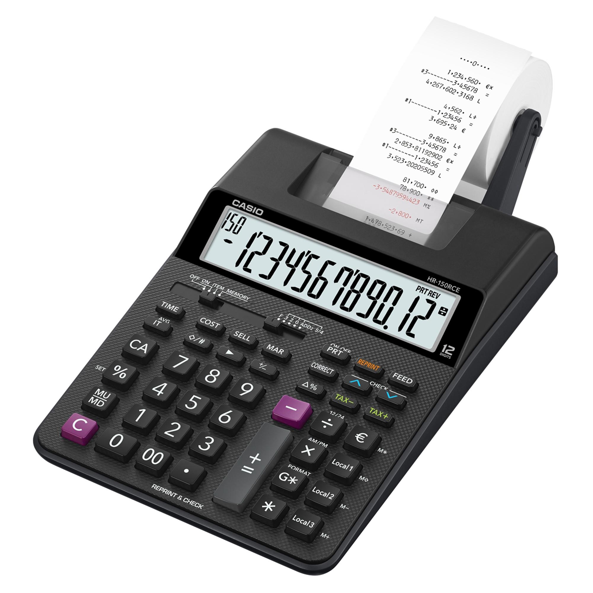 Casio - CALCOLATRICE SCRIVENTE HR-150RCE + ADATTATORE
