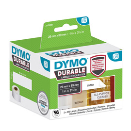 DYMO LabelWriter - Polipropilene (PP) - Adesivo forte - 89 x 25 mm 700 etichette (2 rotolo(i) x 350) etichette - per DYMO LabelWriter 310, 315, 320, 330, 400, 450, 4XL, SE450, Wireless