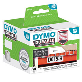 Rotolo 300 etichette LW Durable 1933088 - 59 x 102 mm - PP - bianco - Dymo