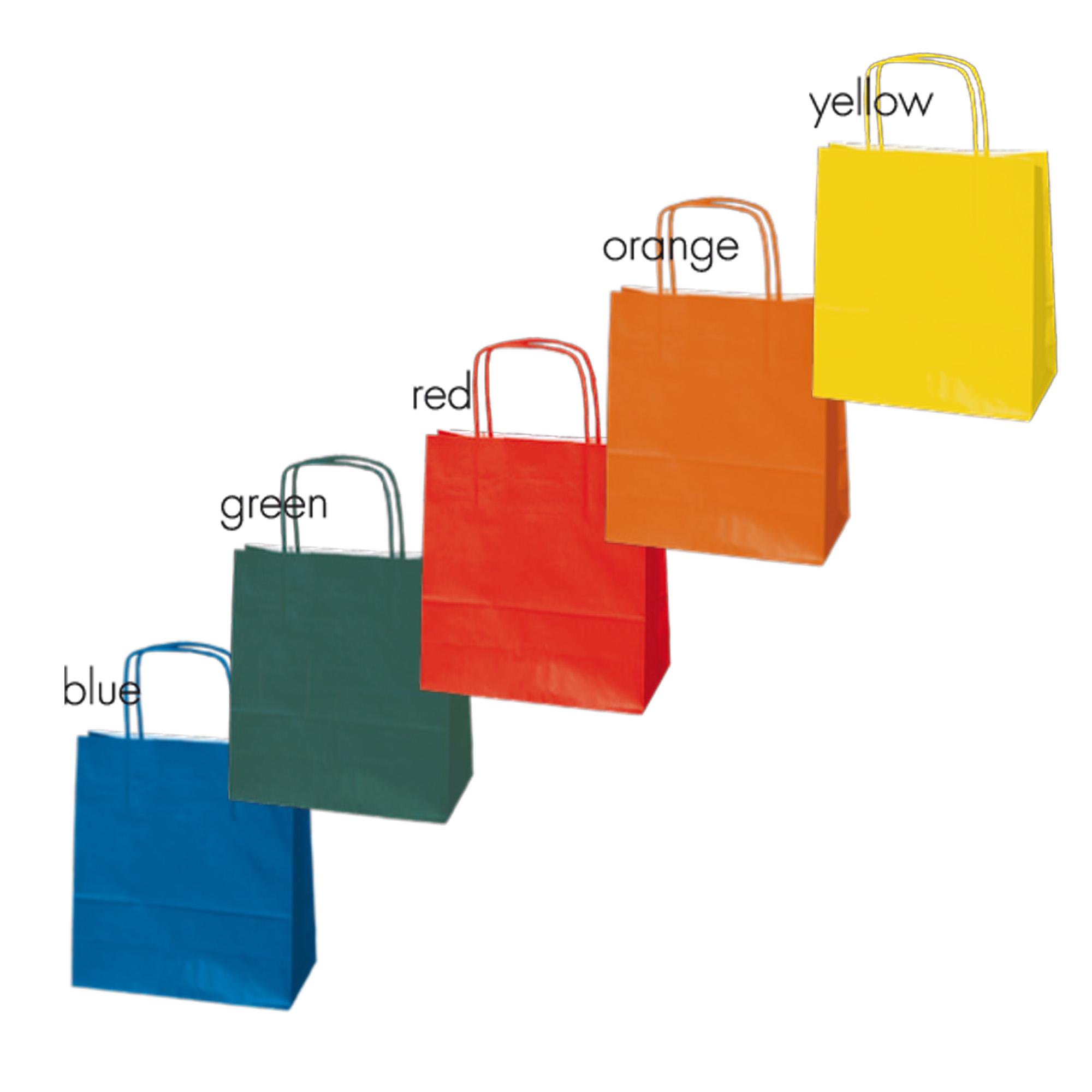 Shopper Twisted - maniglie cordino - 18 x 8 x 24 cm - carta biokraft - colori assortiti autunno/inverno - Mainetti Bags - conf. 25 pezzi
