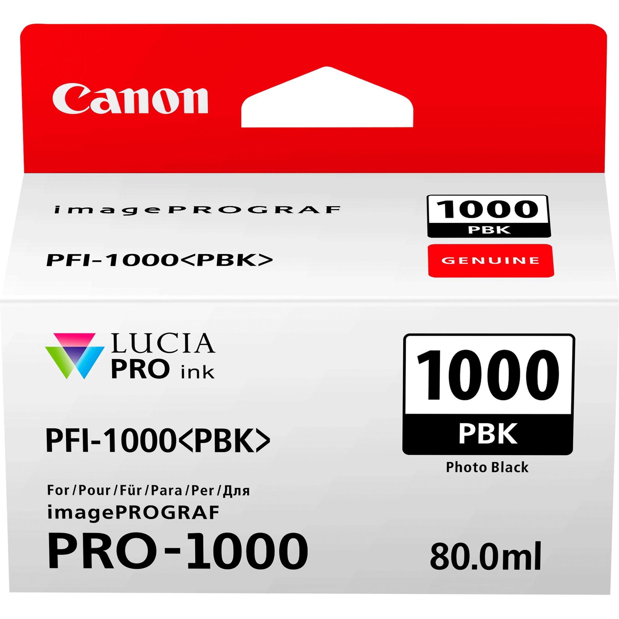 Canon PFI-1000 PBK - 80 ml - nero per foto - originale - serbatoio inchiostro - per imagePROGRAF PRO-1000