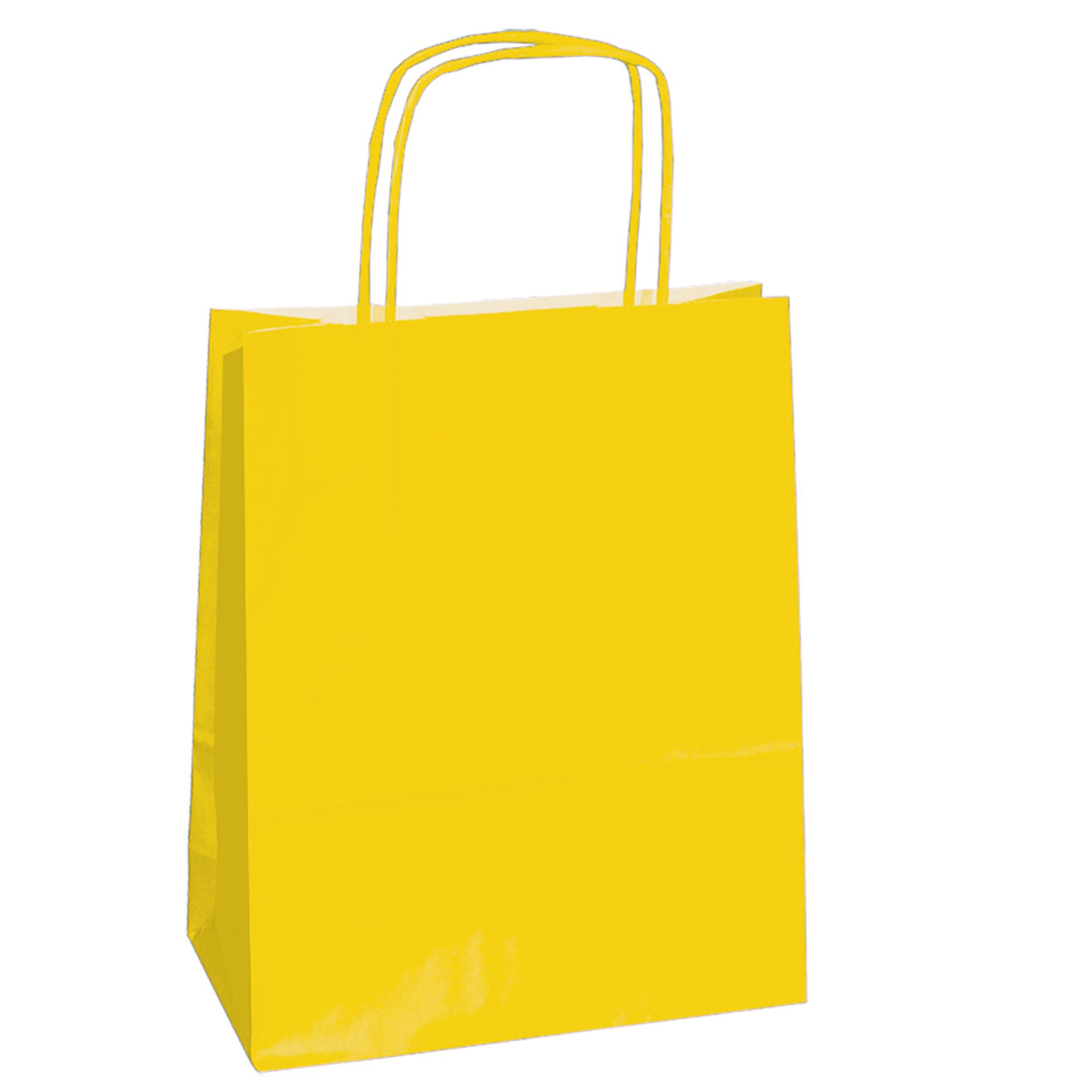 25 shoppers carta kraft 14x9x21cm twisted giallo