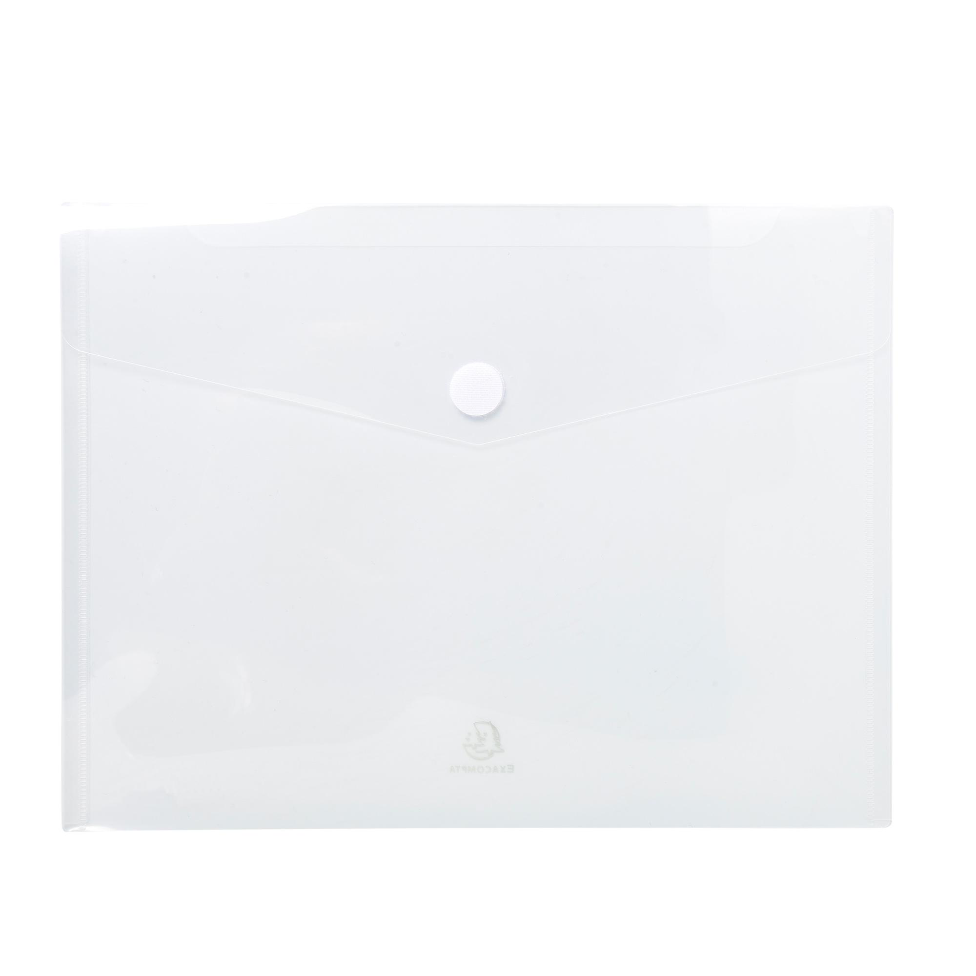 Busta a tasca con chiusura in velcro - PPL - 24 x 32 cm - trasparente - Exacompta