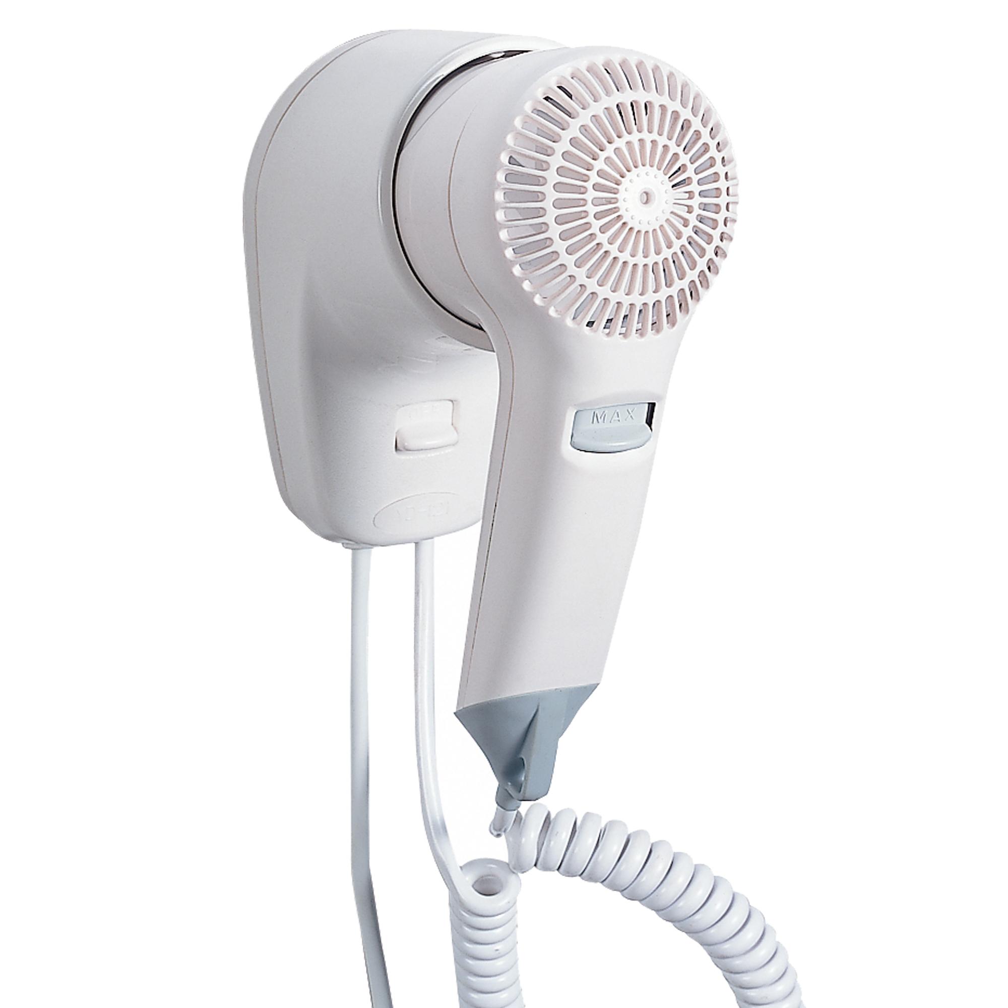 Asciugacapelli da hotel Yul Basic - aggancio frontale - 9,1x14,7x15 cm - 1200 W - 220/240 V - ABS - bianco - Medial