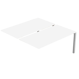 Postazione doppia aggiuntiva per scrivanie Agorà - 120 x 168 x 72,5 cm - bianco