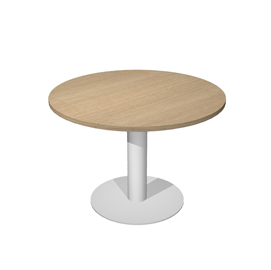 Tavolo riunione Agorà Direction - tondo - diametro 100 cm - H 73 cm - gamba metallo - rovere