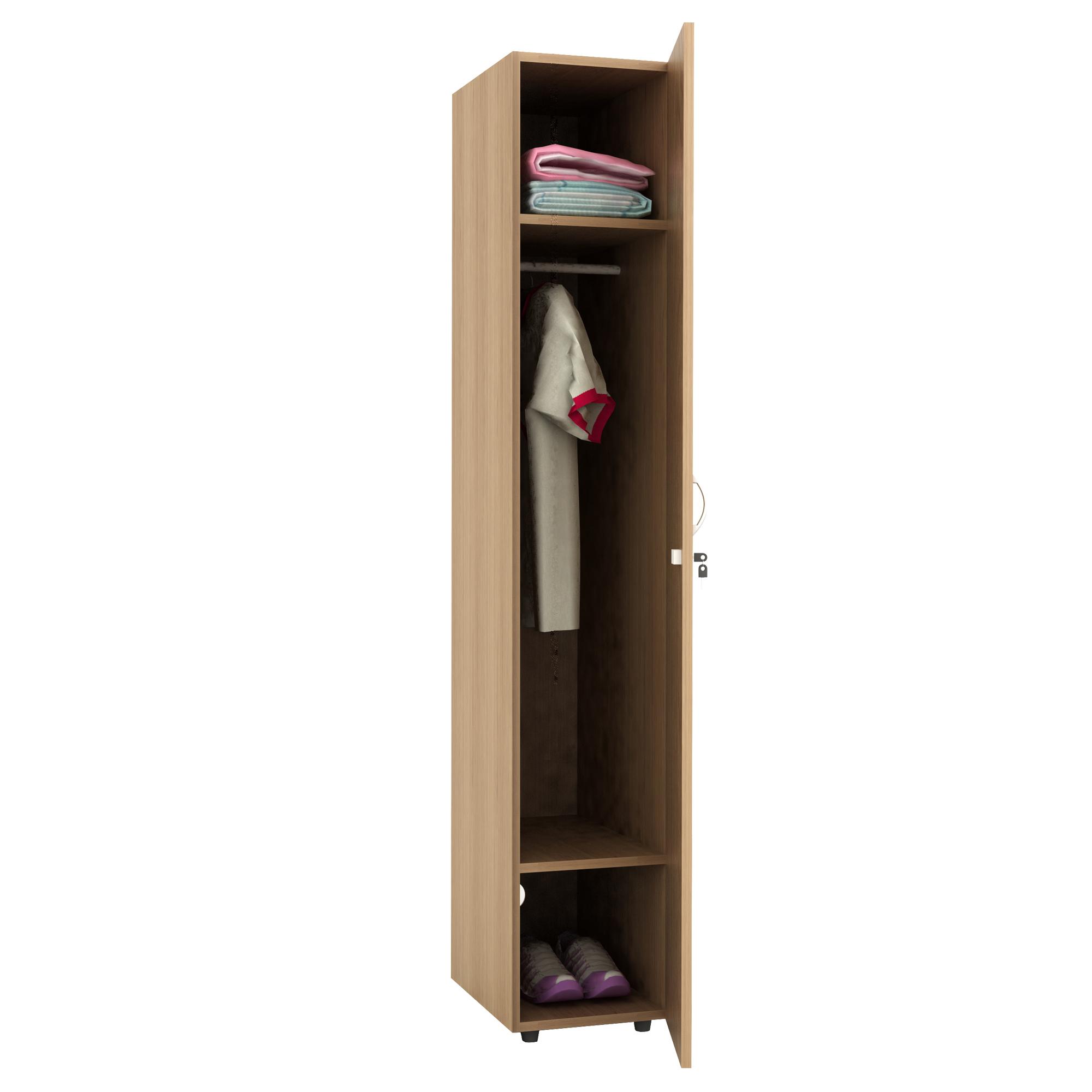 Armadio guardaroba - 1 anta - 33 x 52 x 185 cm - noce chiaro