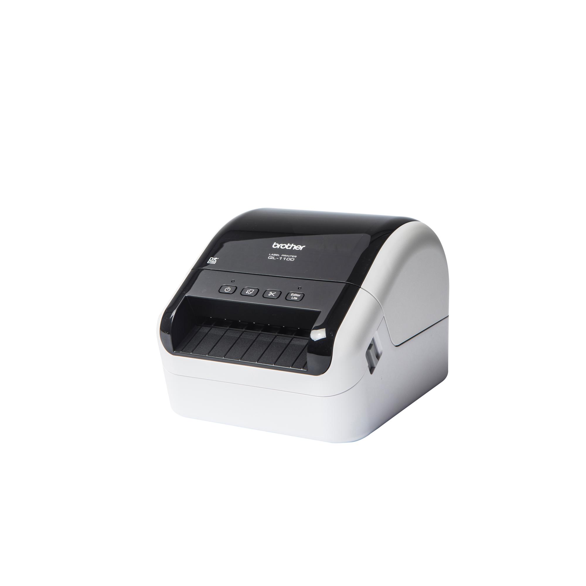Brother QL-1100c - Stampante per etichette - termico diretto - Rotolo (10,36 cm) - 300 x 300 dpi - fino a 110 mm/sec - USB 2.0 - taglierina - bianco, nero lucido
