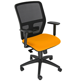 Seduta operativa ergonomica Kemper A - braccioli regolabili - arancio - Unisit