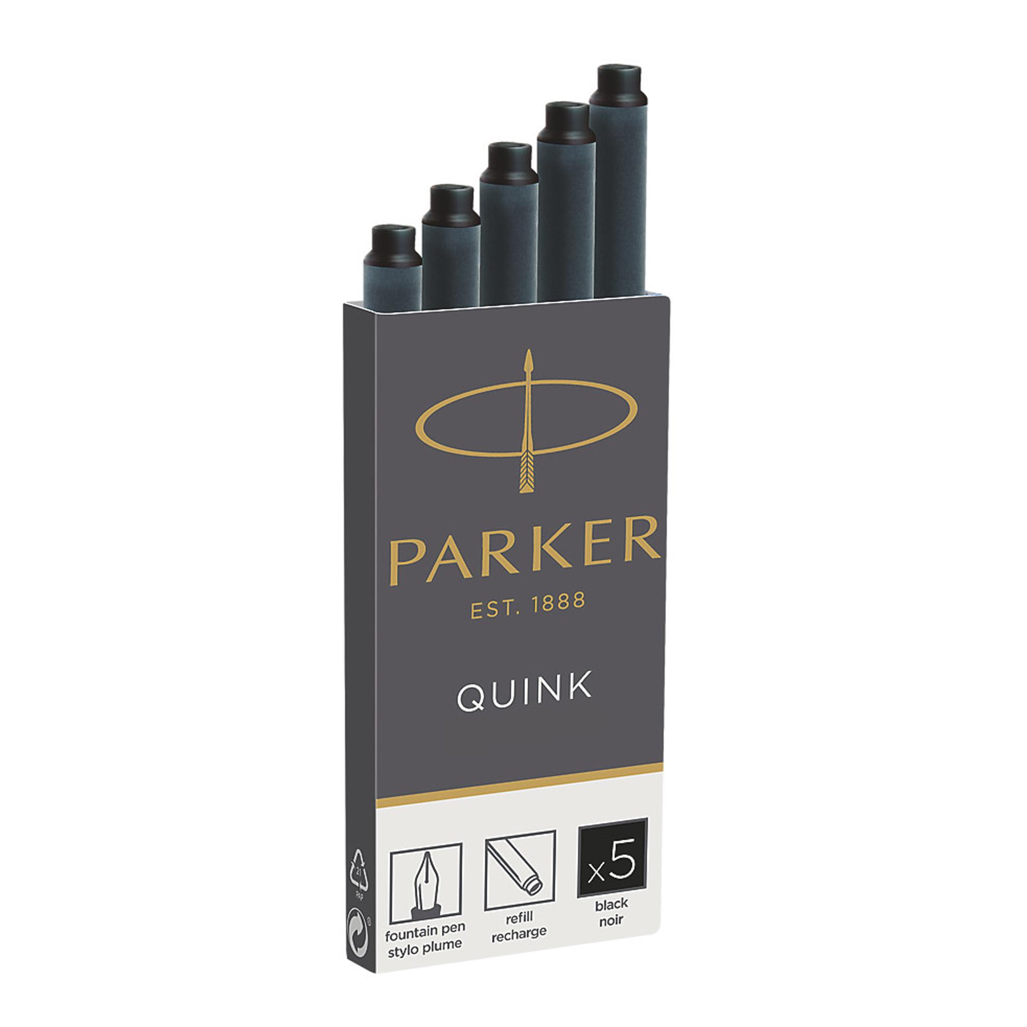 Parker Quink - Cartuccia inchiostro - nero (pacchetto di 5)