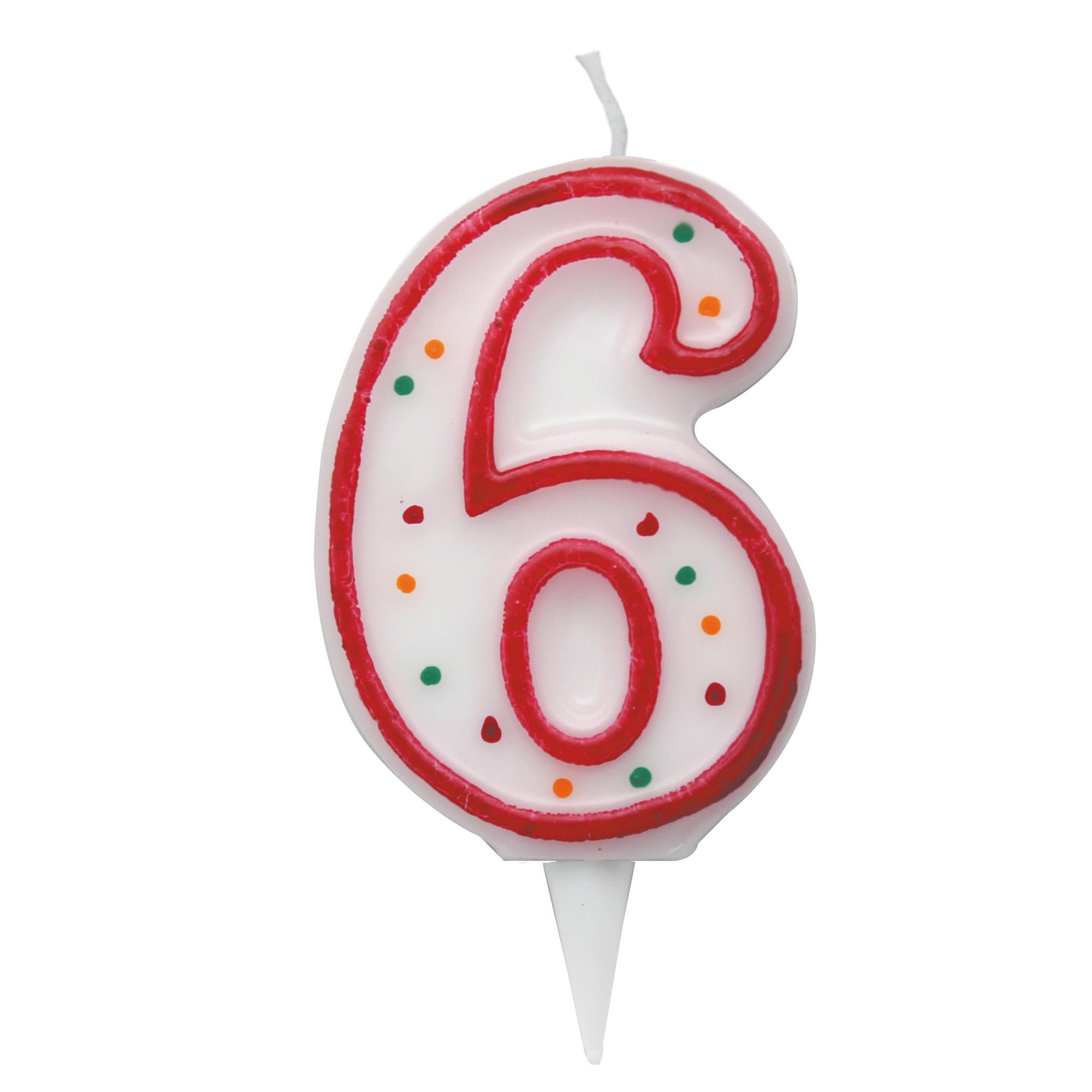 Candelina Zuccherino numero 6 - h. 8.5cm Big …