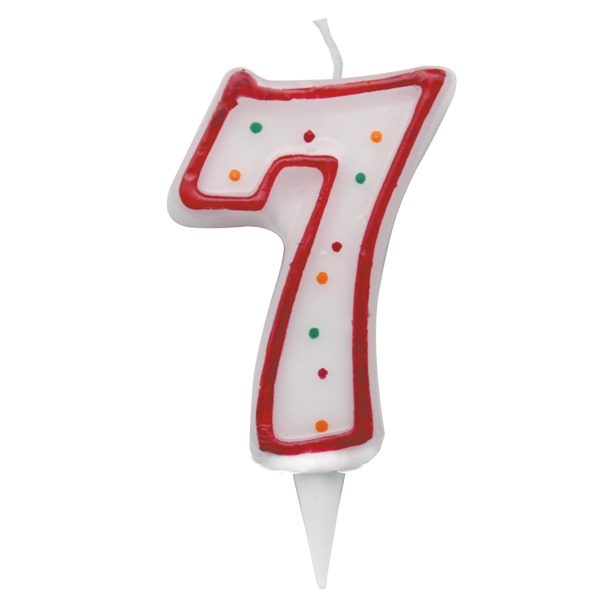 Candelina Zuccherino numero 7 - h. 8.5cm Big …