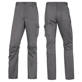 Pantalone da lavoro Panostrpa - sargia/poliestere/cotone/elastan - taglia M - grigio/nero - Deltaplus