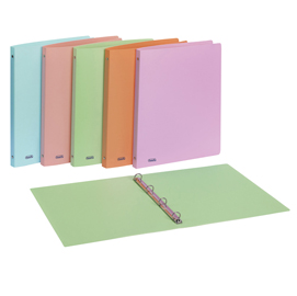 Raccoglitore Pastel - 22 x 30 cm - 4 anelli tondi 15 mm - PP - colori assortiti - Favorit