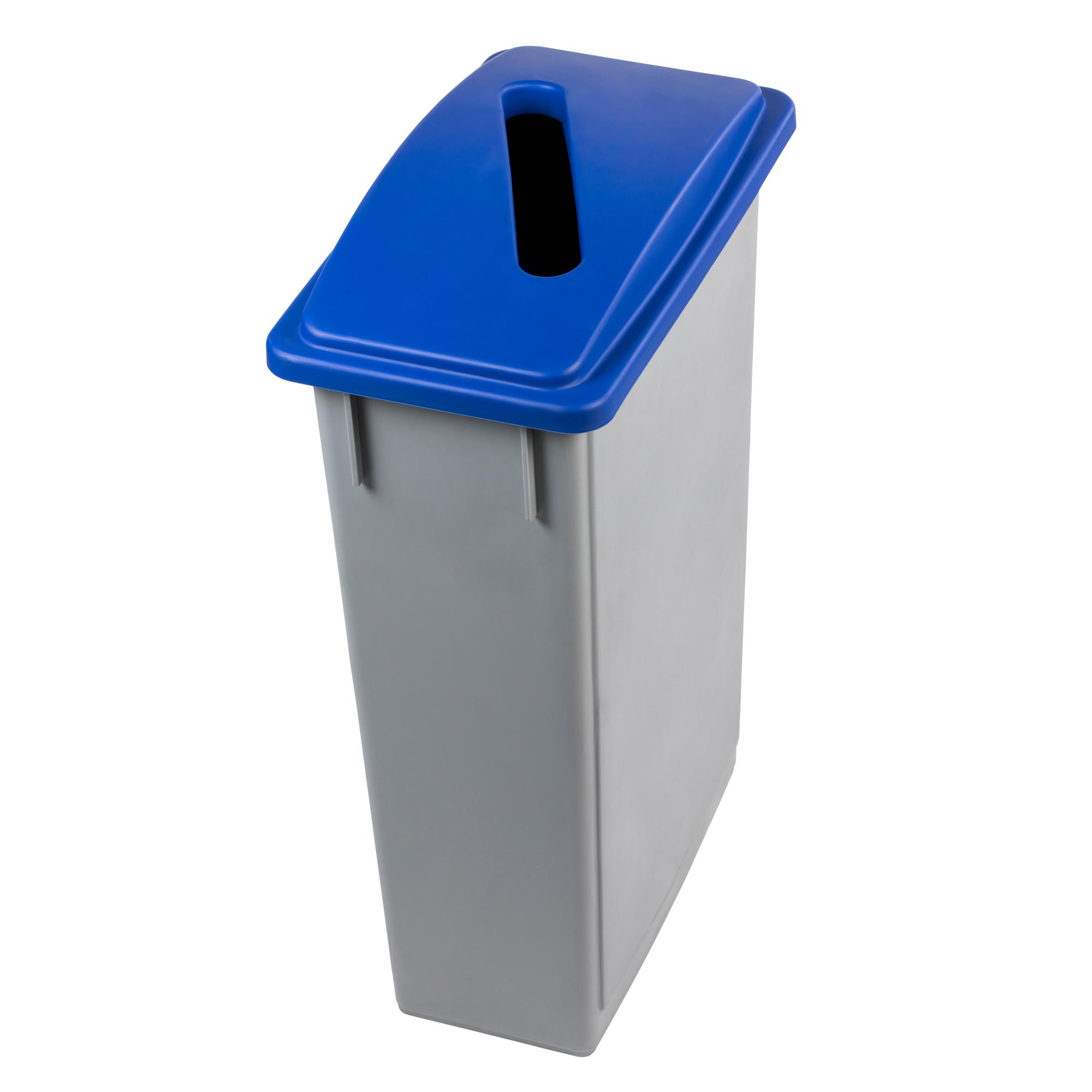 Contenitore Office 90 Lt -  con feritoia per carta - 29,5x52x83,5 cm - grigio/blu - Medial
