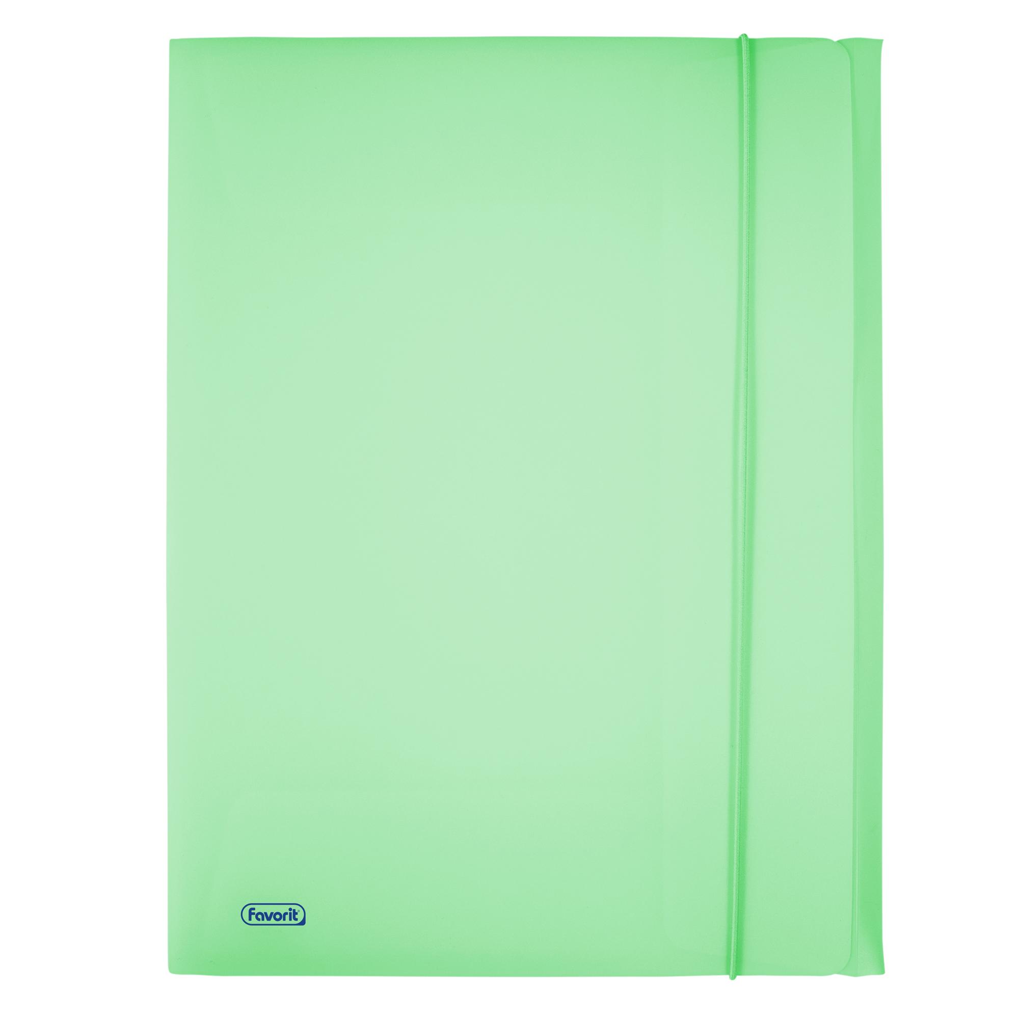 Cartella 3L con elastico Pastel - PPL - 24 x 33cm - smeraldo - Favorit