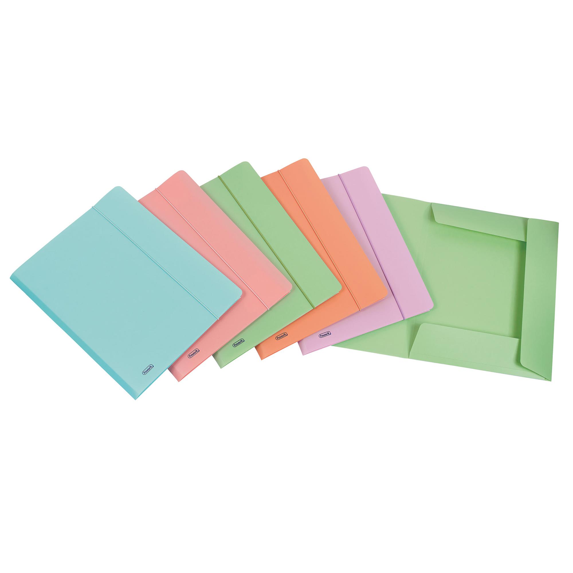 Cartella 3L con elastico Pastel  - PPL - 24 x 33cm - colori assortiti - Favorit