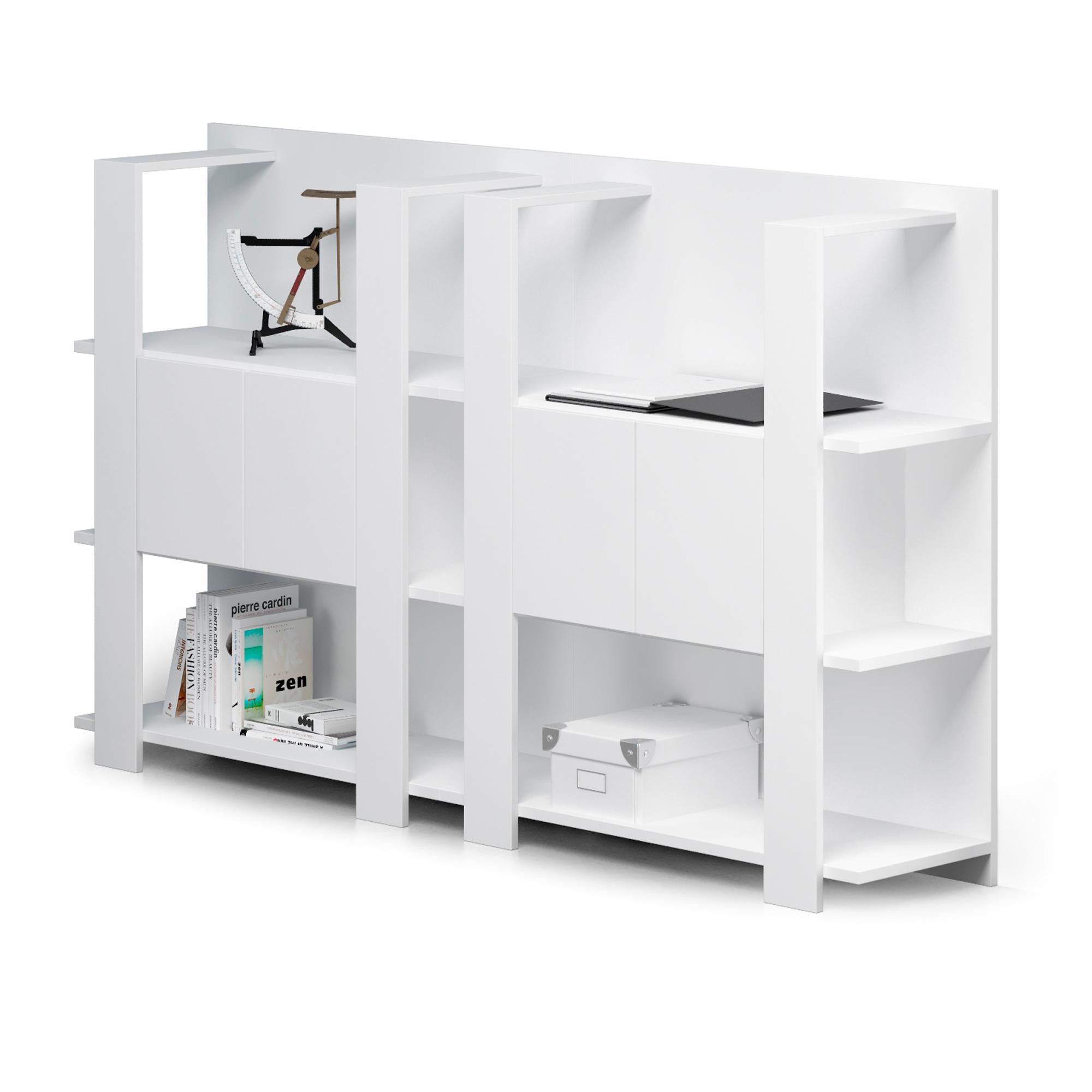 Libreria bassa Concept - 3 ripiani - 100x38,6x124 cm - bianco