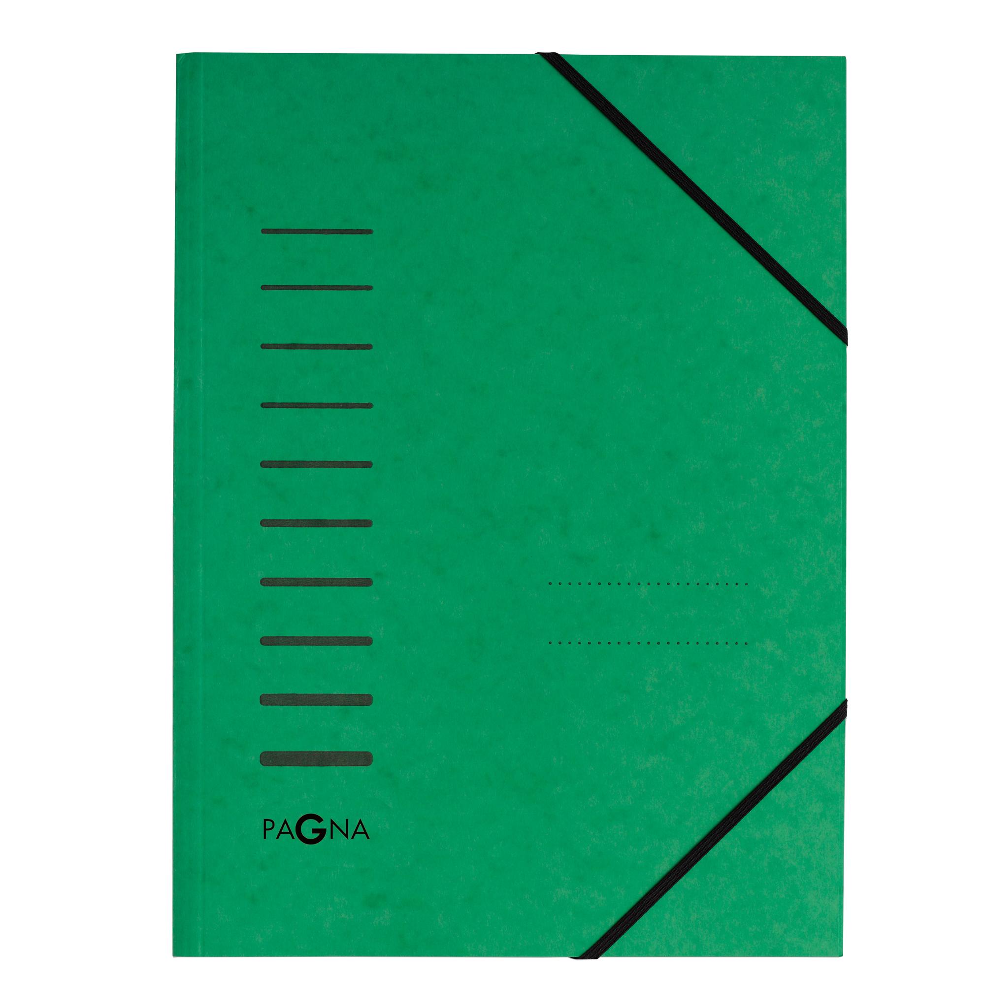 Cartella con elastico angolare - A4 - dorso variabile - cartoncino - verde - Pagna