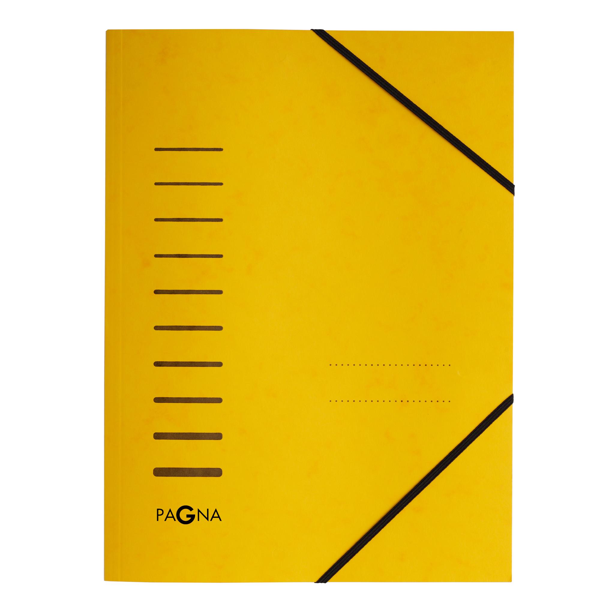 Cartella con elastico angolare - A4 - dorso variabile - cartoncino - giallo - Pagna