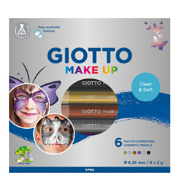 GIOTTO MAKE UP SET MATITE COSMETICHE COLORI ASSORTITI METALLICI CONF 6 Pz.