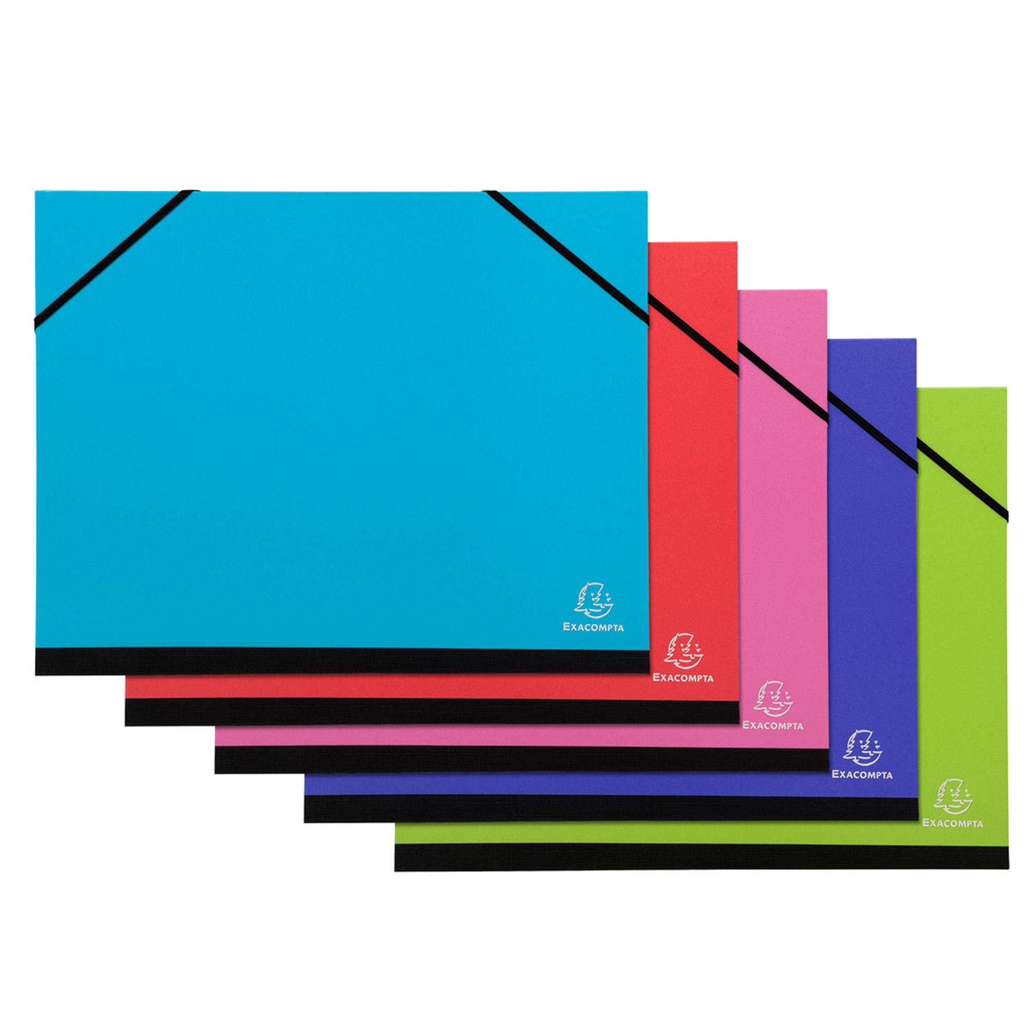Cartella porta disegni con elastico angolare Iderama - A4 - cartoncino plastificato - colori assortiti - Exacompta