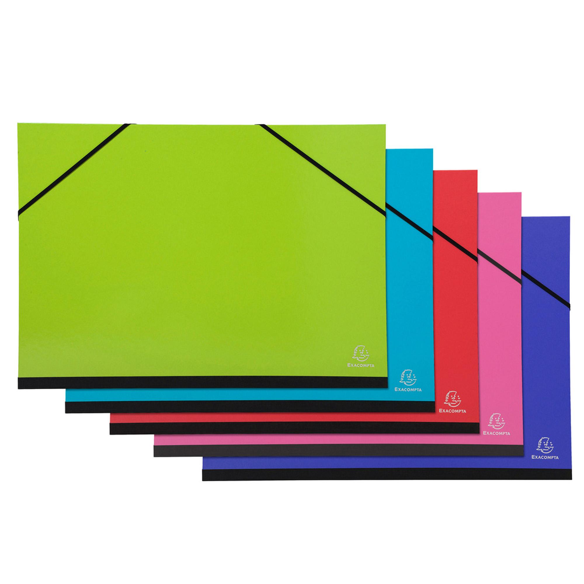 Cartella porta disegni con elastico angolare Iderama - A3 - cartoncino plastificato - colori assortiti - Exacompta