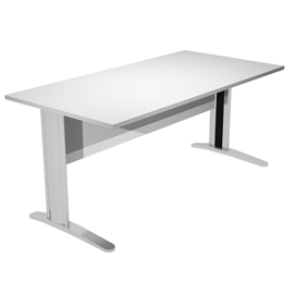 Scrivania lineare Easy - 120 x 80 x 72 cm - Grigio/grigio cromato