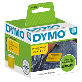 Rotolo 220 etichette LW 2133400 - 54 x 101 mm - carta - spedizione/badge - giallo - Dymo