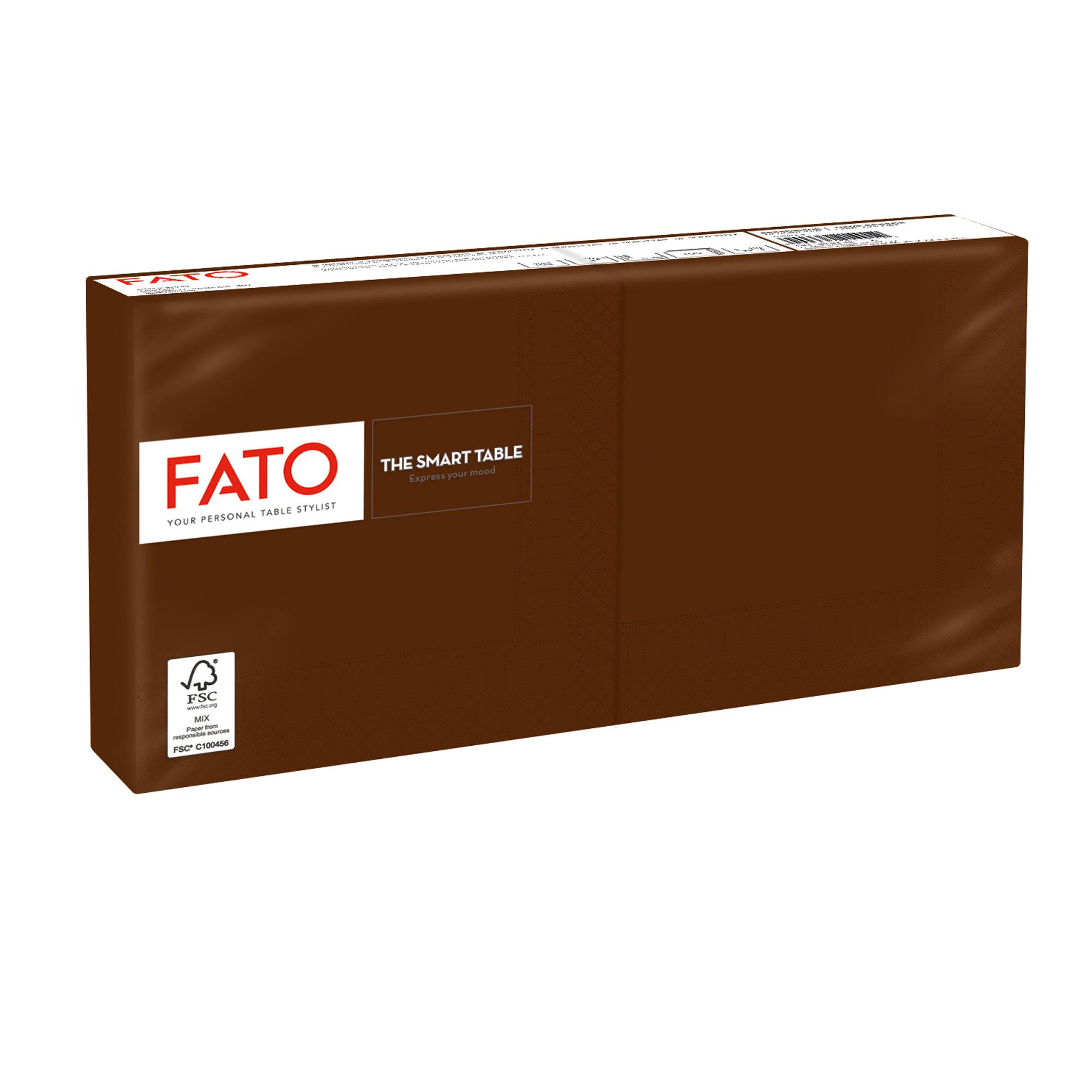 Tovagliolo - carta - 24 x 24 cm - 2 veli - cioccolato - Fato - conf. 100 pezzi