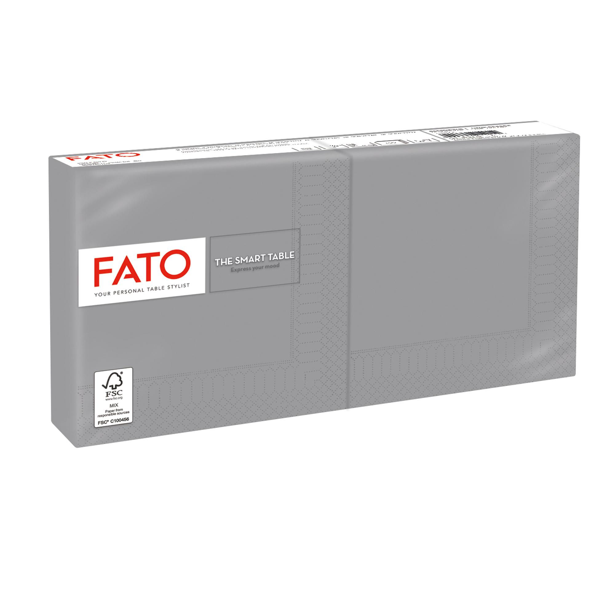 Tovagliolo - carta - 24 x 24 cm - 2 veli - grigio - Fato - conf. 100 pezzi